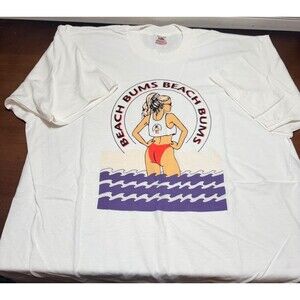 Vtg NOS 90s Florida Beach Bum Babe Bikini T-Shirt Size X-Large -single stitch